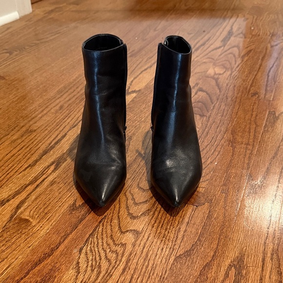 Nordstrom Sleek Black Leather Ankle Booties - Picture 1 of 5